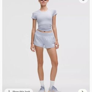 Lululemon Athletica Light Blue Hotty Hot High-Rise Lined Short 2.5"